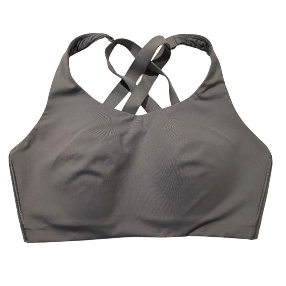 Lululemon 34DD Energy Sports Bra High Support Grey Cross Back Adjustable Strap